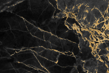 Black and gold marble crack texture design for cover book or brochure, poster, wallpaper background or realistic business and design artwork.	