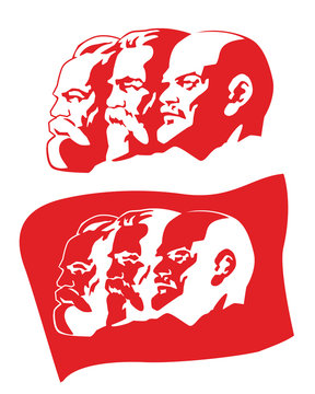 Lenin, Marx, Engels communist leaders. Vector image