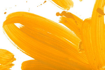 Yellow and ocher hand drawn watercolour painting. Modern mustard blending raster illustration.