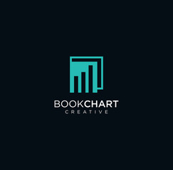 Business Education Chart Book Tech Logo Design Vector . Chart Logo Design Template