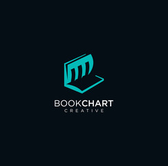 Business Education Chart Book Tech Logo Design Vector 