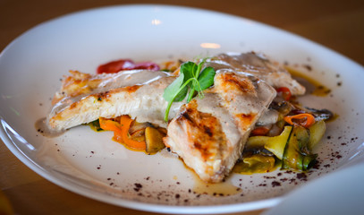 grilled meat & vegetables with fresh ingredients