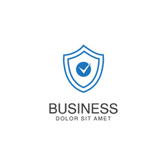 Secure Shield Check Logo Design Vector Stock . Security Check Logo Template Design
