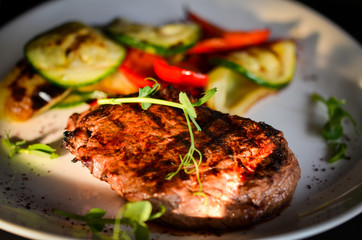 grilled meat & vegetables with fresh ingredients
