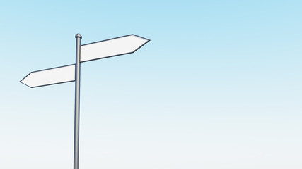 cartello stradale indicazioni con bivio a frecce vuoto