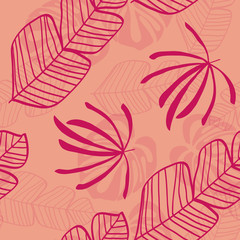 Tropical leaf floral seamless pattern
