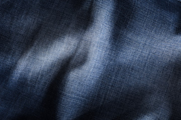 Fabric background texture light and shadow flat lay with copy space for text