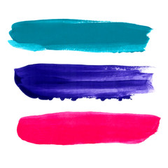 Set of colorful acrylic brush strokes
