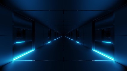 clean realistic futuristic scifi tunnel corridor with nice glow 3d rendering background wallpaper