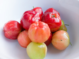 red apples on white background