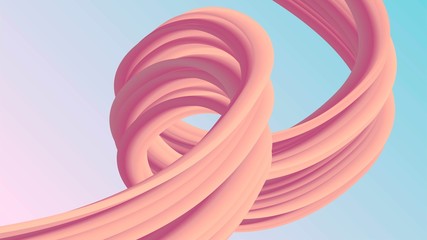Pink curvy abstract element, rubber, chewing gum, futuristic modern background