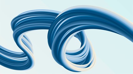 Blue curvy abstract element, rubber, chewing gum, futuristic modern background