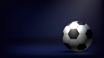 Soccer ball on a dark background, football and sports, sports equipment