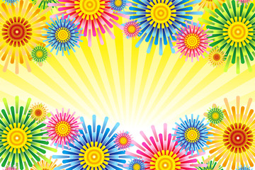 #Background #wallpaper #Vector #Illustration #design #clip_art #art #free #free_size  ベクターイラスト背景壁紙,カラフル,集中線,効果線,放射状,お花,フラワー,無料素材,フリーサイズ,