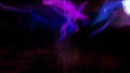 rendered Colorful Northern lights (Aurora borealis) in the sky