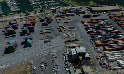 cargo port of Adelaide, Australia on the Gulf of St. Vincent