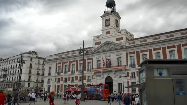 The streets of madrid, the capital of Spain, filmed with a gimbal and handheld