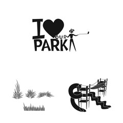 Vector illustration of public and relaxation icon. Collection of public and park vector icon for stock.