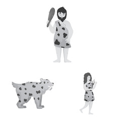 Vector design of history and era logo. Collection of history and neolithic stock symbol for web.