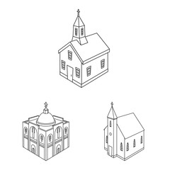 Vector design of architecture and building symbol. Collection of architecture and clergy stock vector illustration.