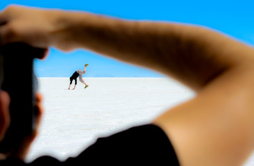 Uyuni people reflection