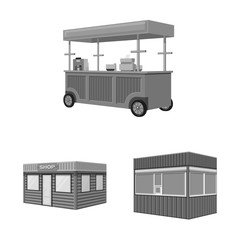 Vector design of trade and food sign. Collection of trade and tent stock vector illustration.