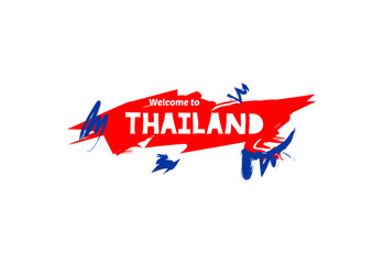 Obraz na płótnie Canvas Welcome to Thailand. Name country template design for greeting card, banner, poster