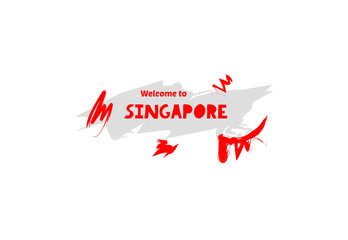 Fototapeta na wymiar Welcome to Singapore. Name country template design for greeting card, banner, poster