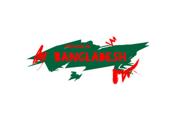 Welcome to Bangladesh. Name country template design for greeting card, banner, poster