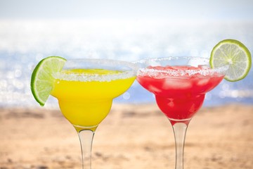 Glass of alcohol  cocktail on background