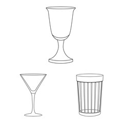 Vector design of dishes and container sign. Collection of dishes and glassware stock symbol for web.