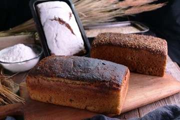 Bread loaves with dark background