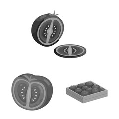 Vector design of eco and agriculture logo. Collection of eco and delicious vector icon for stock.