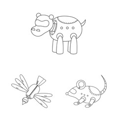 Vector design of toy and automation symbol. Set of toy and science vector icon for stock.