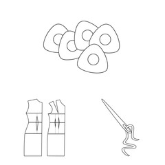 Vector illustration of fashion and tailoring icon. Set of fashion and textile stock vector illustration.