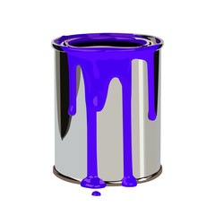 paint can purple realistic vector illustration isolated