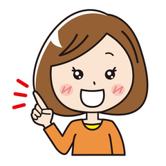 女の子　指差し　ひらめき