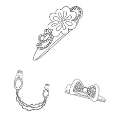 Vector design of hairdressing and hairclip icon. Collection of hairdressing and accessories vector icon for stock.