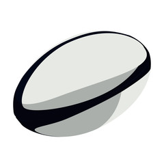 rugby ball blue realistic vector illustration isolated
