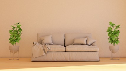 3D illustration of interior design