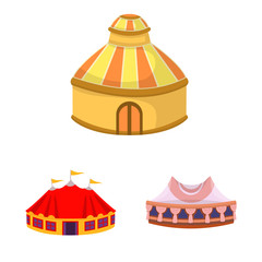 Isolated object of awning and shelter sign. Collection of awning and canopy vector icon for stock.