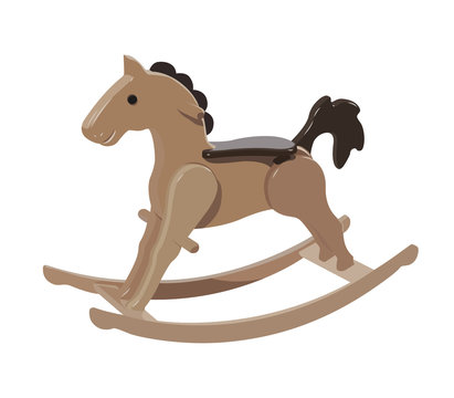rocking horse realistic vector illustration isolated