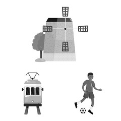 Vector illustration of and traditional sign. Collection of and historic stock symbol for web.