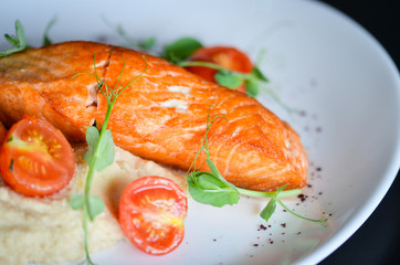 fresh grilled salmon with lime sauce