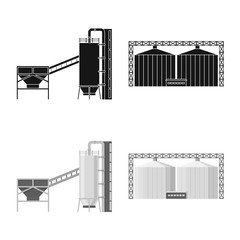 Vector illustration of production and structure logo. Collection of production and technology vector icon for stock.