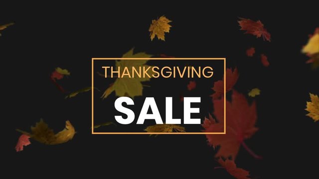 Thanksgiving sale and leaves falling