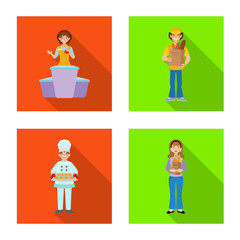 Vector illustration of bakery and natural icon. Set of bakery and business stock symbol for web.