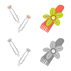 Isolated object of beauty and fashion symbol. Set of beauty and female vector icon for stock.