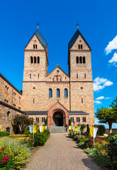 Fototapeta na wymiar St. Hildegard Abbey, founded by Hildegard von Bingen, Benedictine Abbey, Eibingen near Rüdesheim, Bishopric of Limburg, Hesse, Germany, Europe