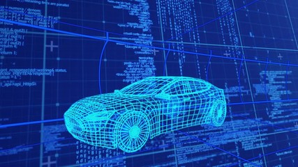 3d technical drawing of car - Powered by Adobe